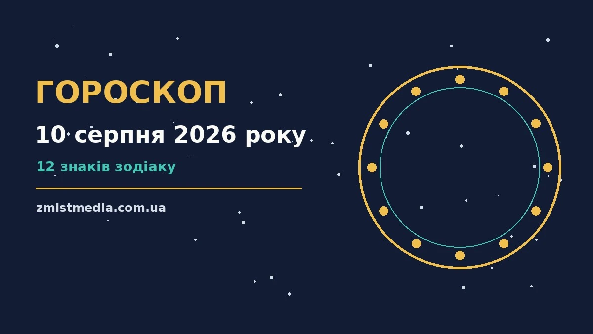Гороскоп на 10 серпня 2026 року: поради для кожного знака про можливості й обережність