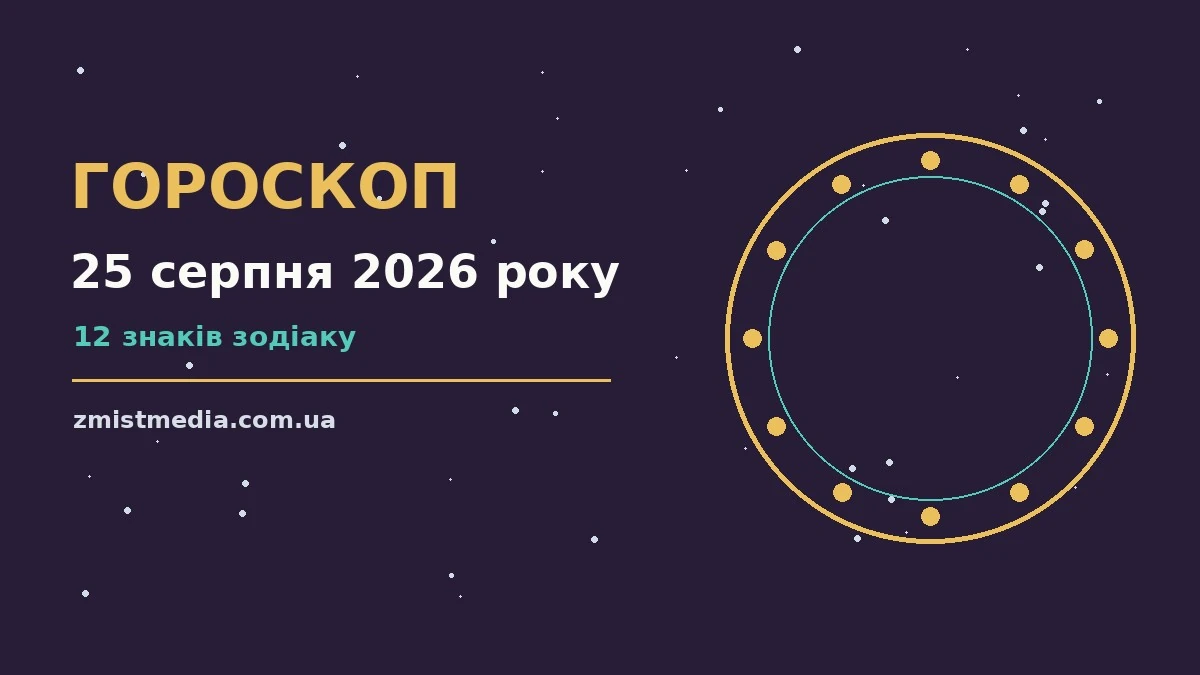 Гороскоп на 25 серпня 2026 року: поради для кожного знака про можливості й обережність