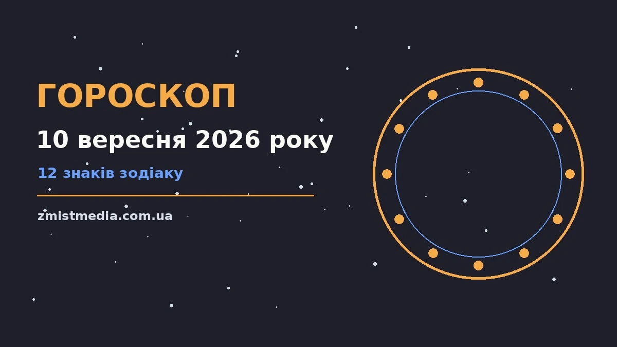 Гороскоп на 10 вересня 2026 року: поради для кожного знака про можливості й обережність