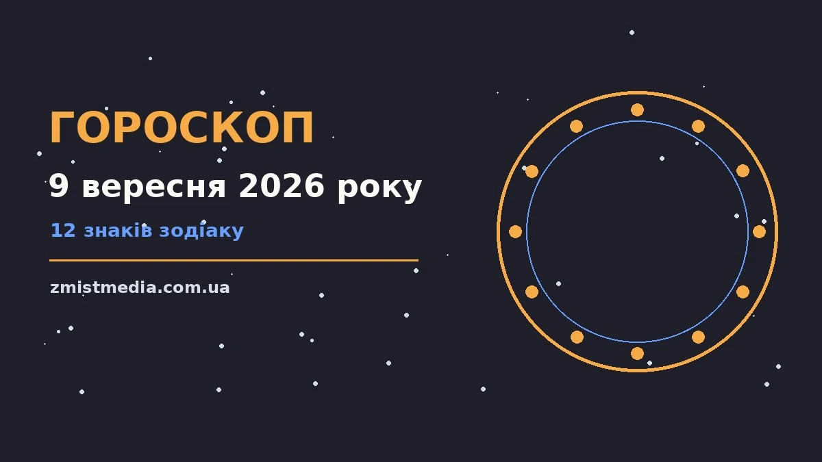 Гороскоп на 9 вересня 2026 року: поради для кожного знака про можливості й обережність